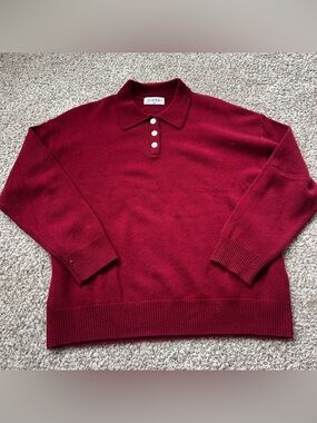 Parke red polo wool sweater xs
